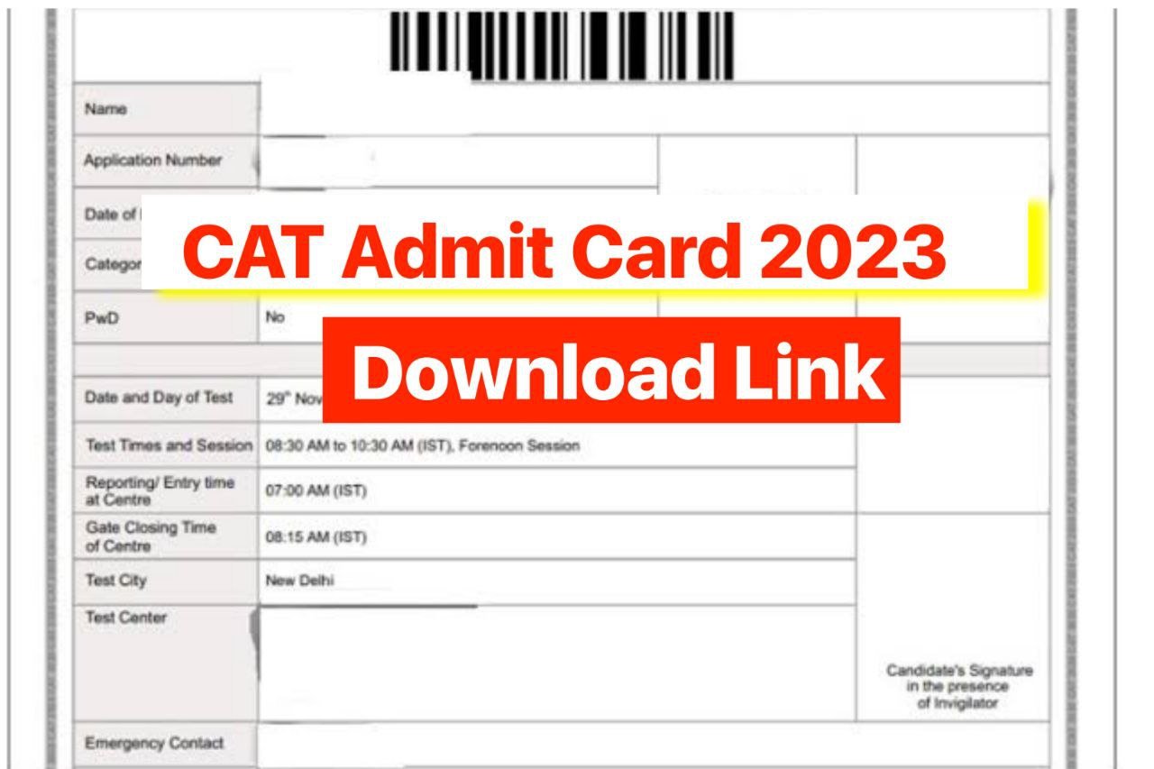 CAT Admit Card 2023, Hall Ticket Download Link @iimcat.ac.in