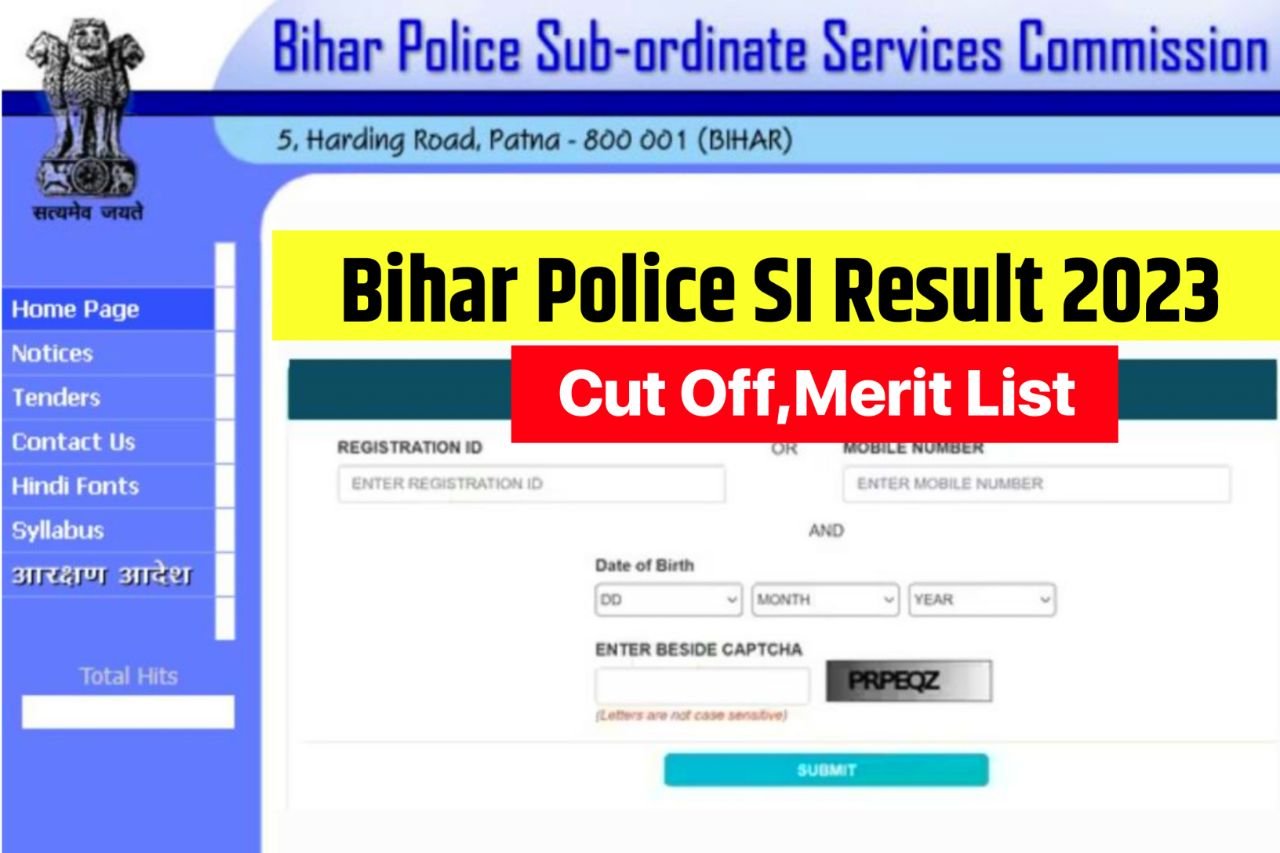 Bihar Police SI Result 2023 : Cut Off Marks, Merit List Link @bpssc.bih.nic.in