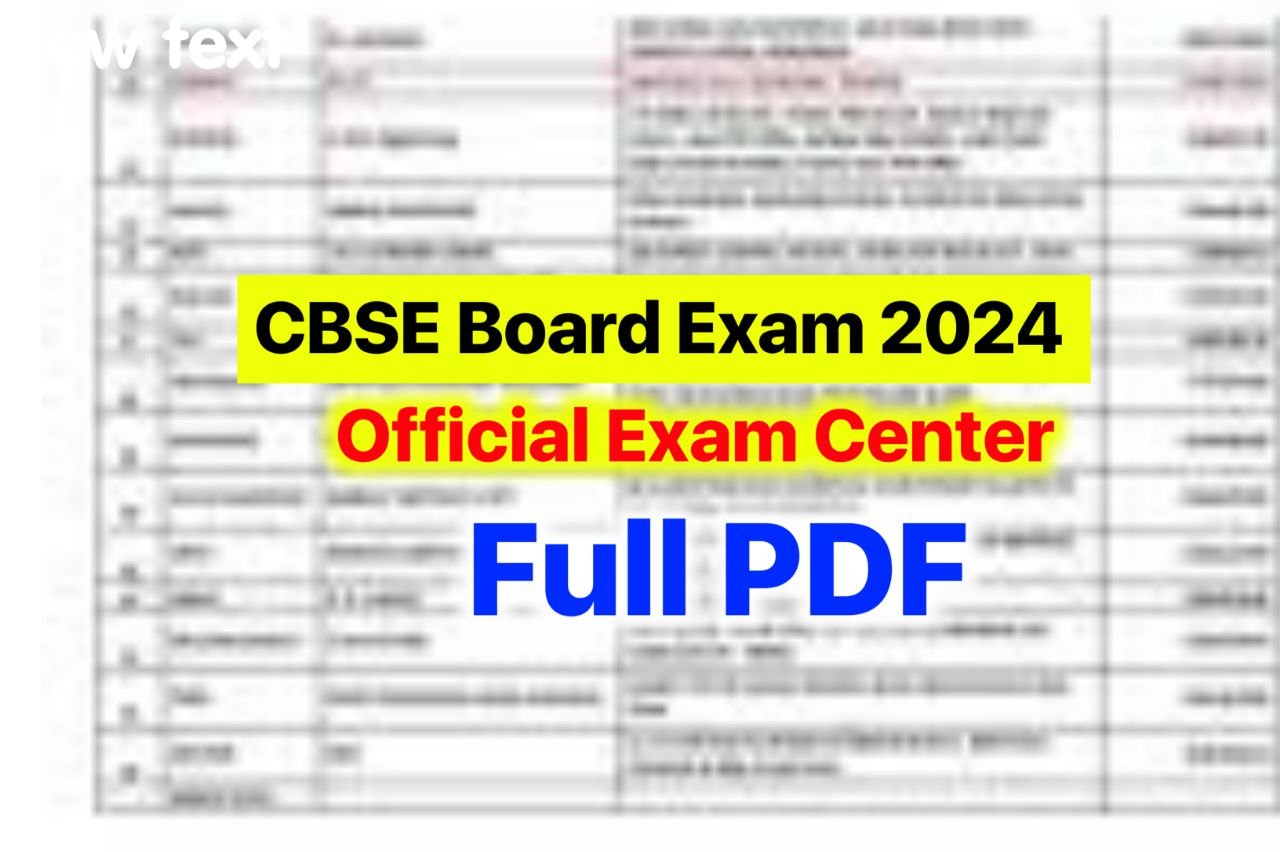 CBSE Board Official Exam Center List 2024 सीबीएसई 10वीं 12वीं परीक्षा