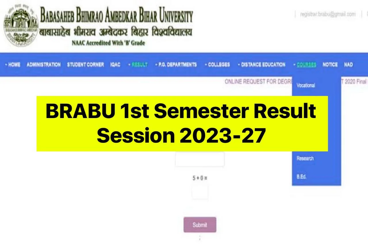 BRABU Part 1 Result 2024 Live लिंक जारी (2023-27) BA BSc BCom Link, Check the TDC 1st Year Result @brabu.net