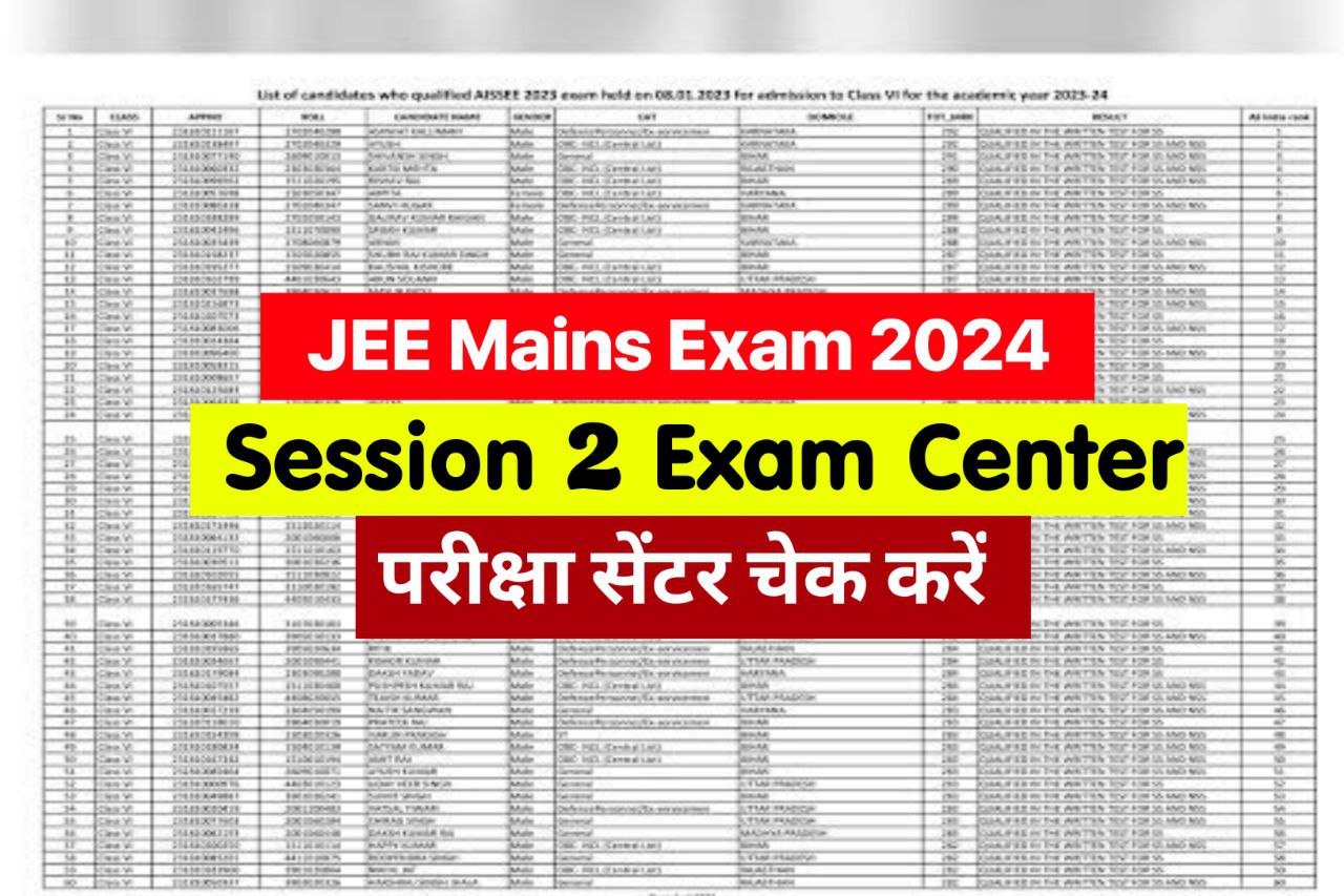 JEE Mains Session 2 Exam Center 2024 : छात्रों के लिए बड़ी खुशखबरी जेईई मेंस परीक्षा 2024 का परीक्षा सेंटर चेक करें एडमिट कार्ड