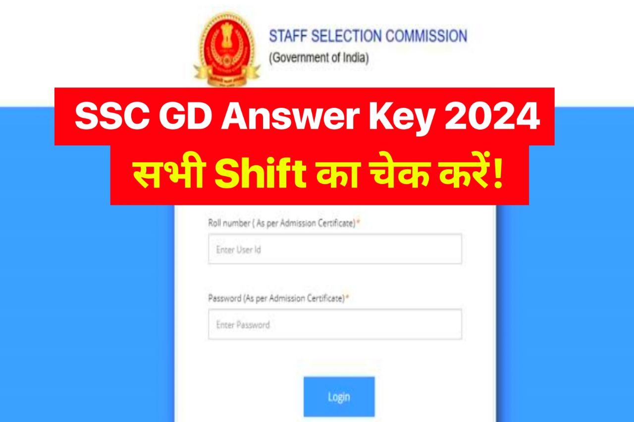 SSC GD Answer Key 2024: (All Shift) ,Response Sheet @ssc.nic.in