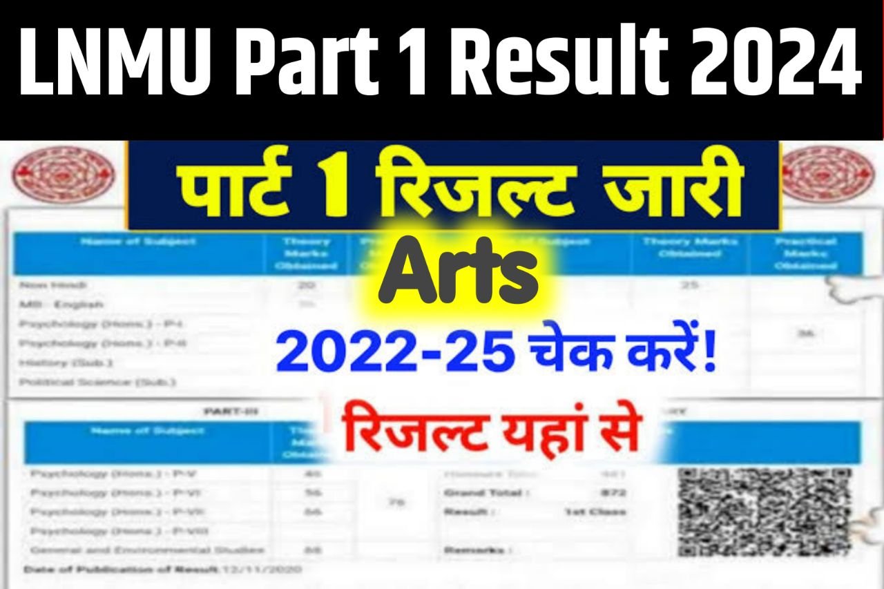 LNMU BA Part 1 Result 2024 OUT , (रिजल्ट जारी) Session 2022–25 @lnmu.ac.in