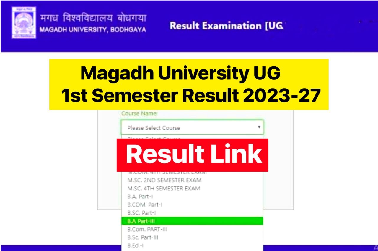 Magadh University UG 1st Semester Result 2024 (2023-27), BA BSc BCom Results Link @www.magadhuniversity.ac.in